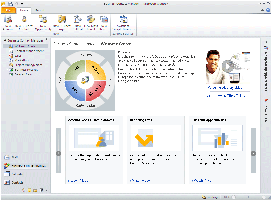 microsoft business contact manager for outlook 2010